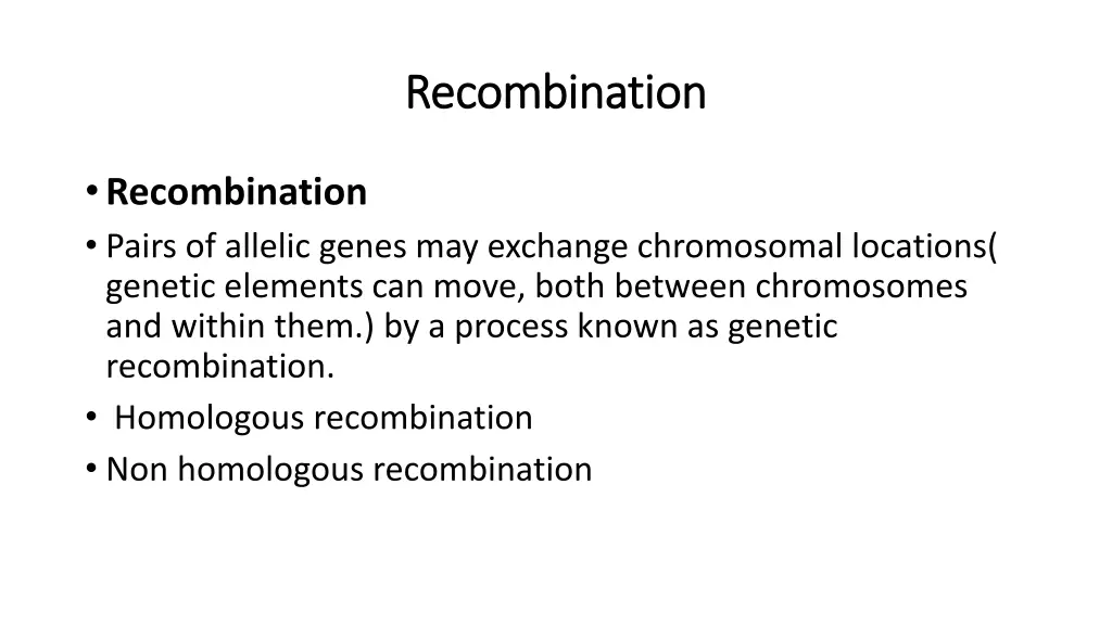 recombination recombination