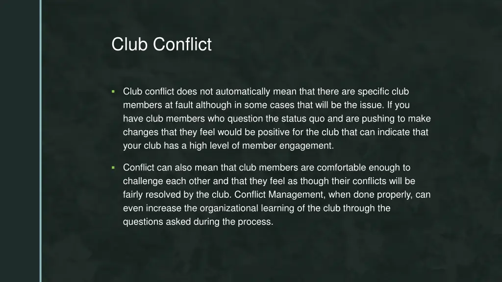 club conflict