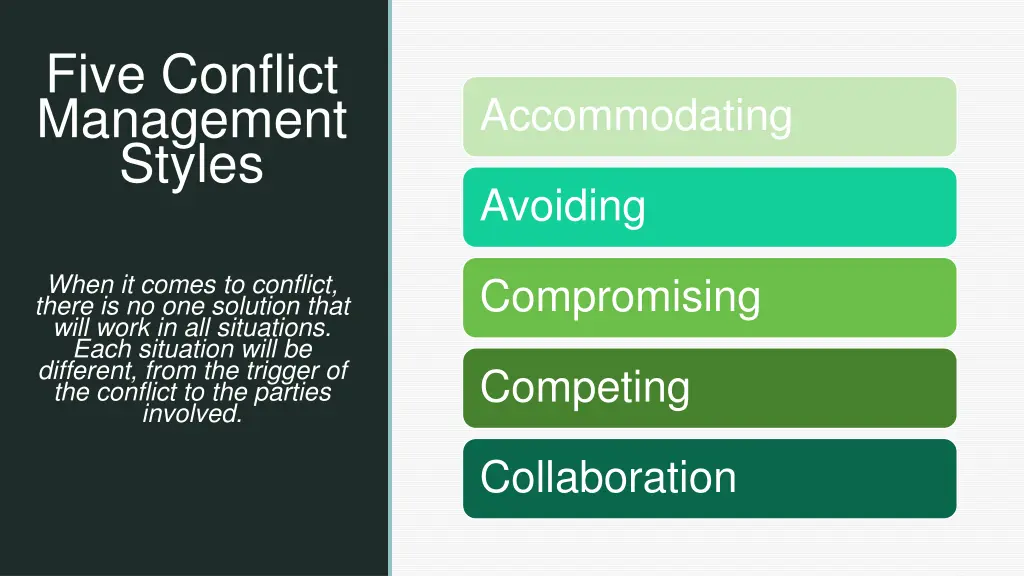 five conflict management styles
