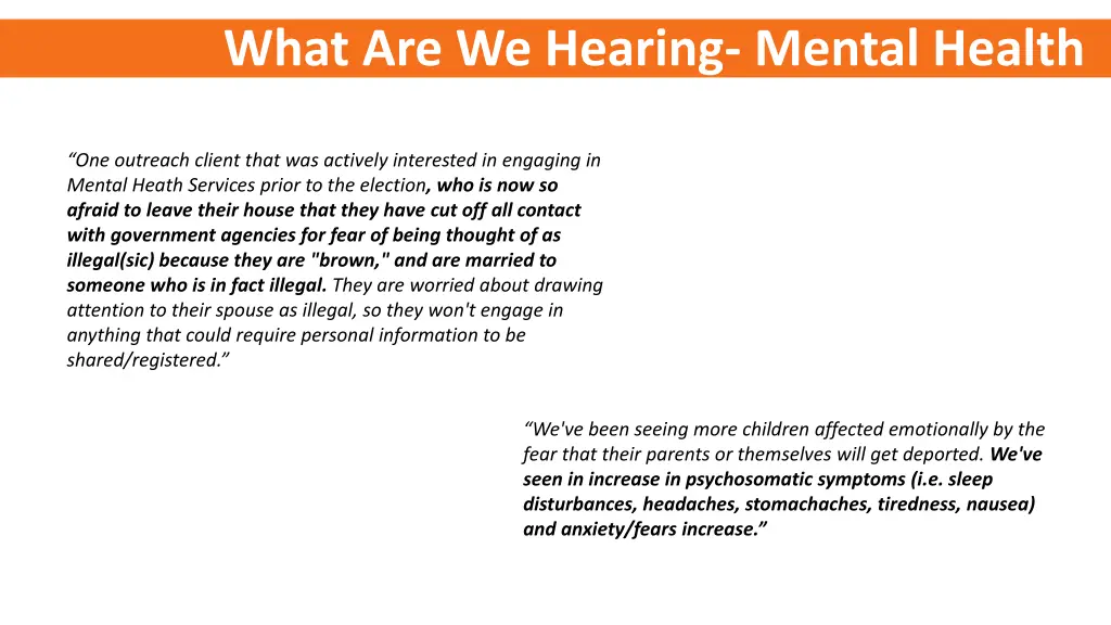 what are we hearing mental health