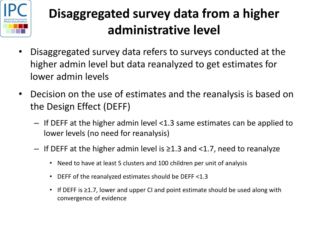 disaggregated survey data from a higher