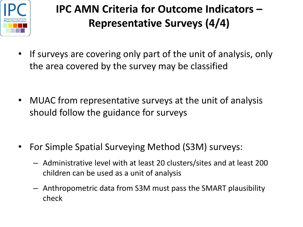 ipc amn criteria for outcome indicators 5