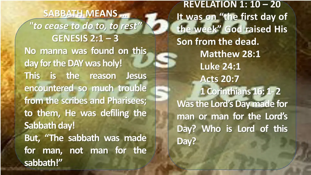 revelation 1 10 20 it was on the first