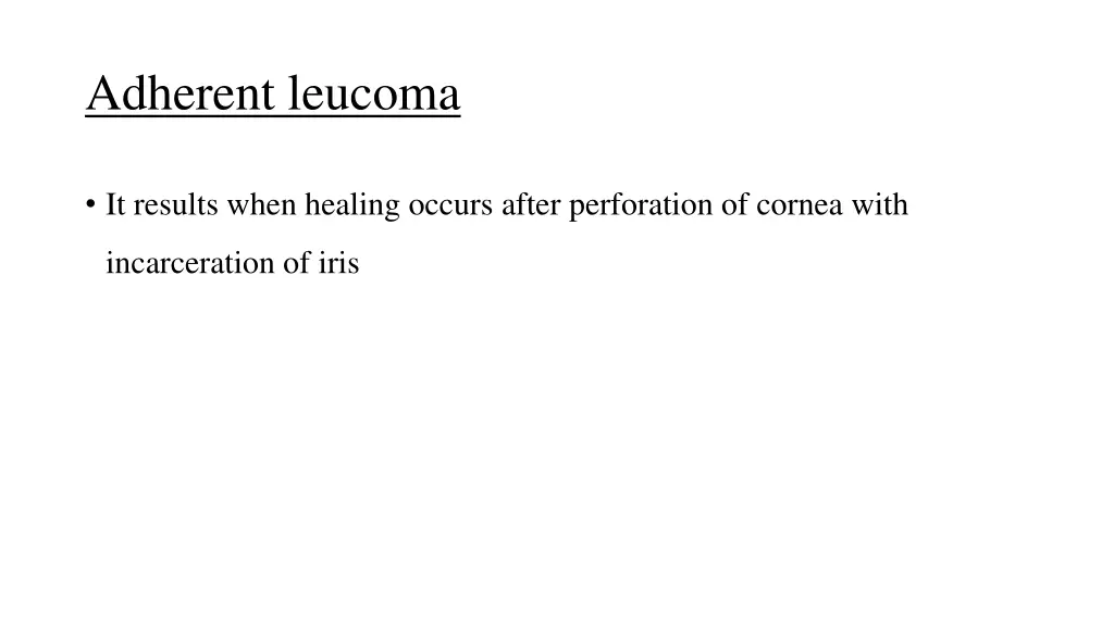 adherent leucoma