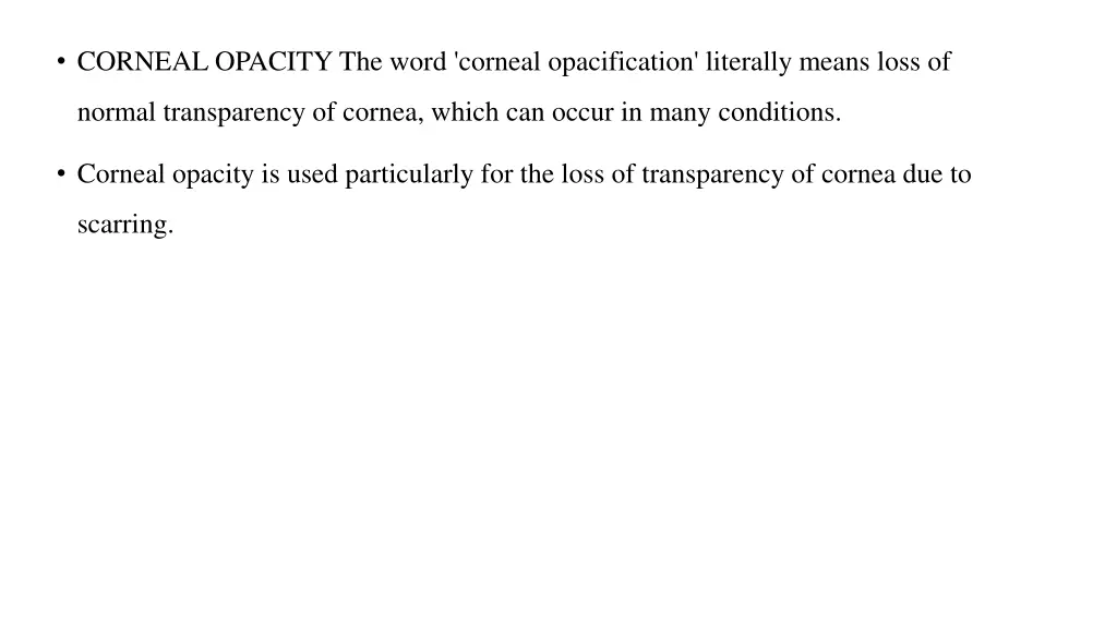 corneal opacity the word corneal opacification