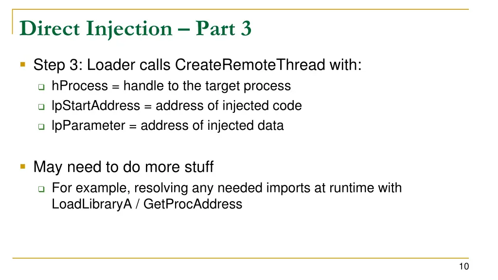 direct injection part 3