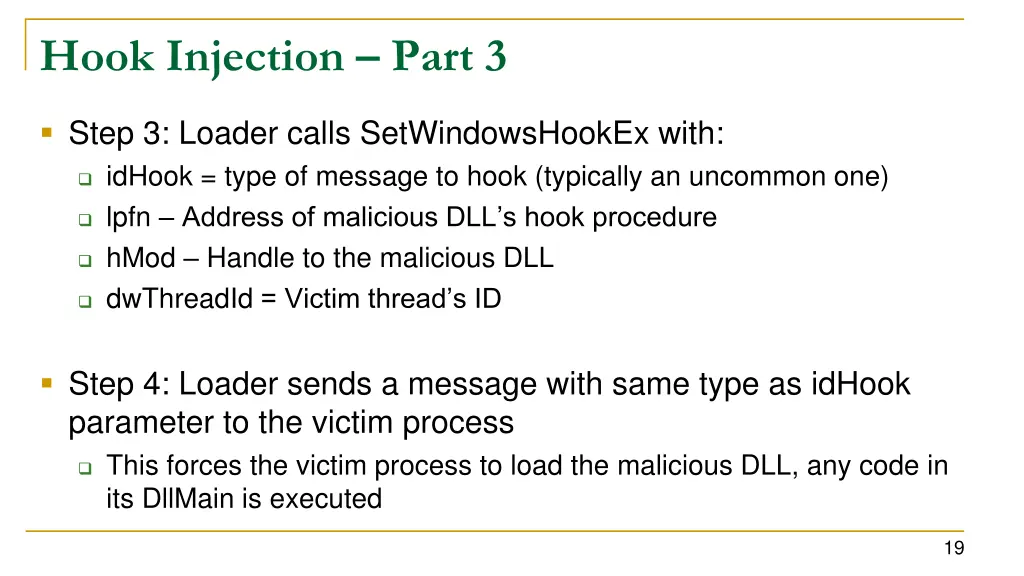 hook injection part 3