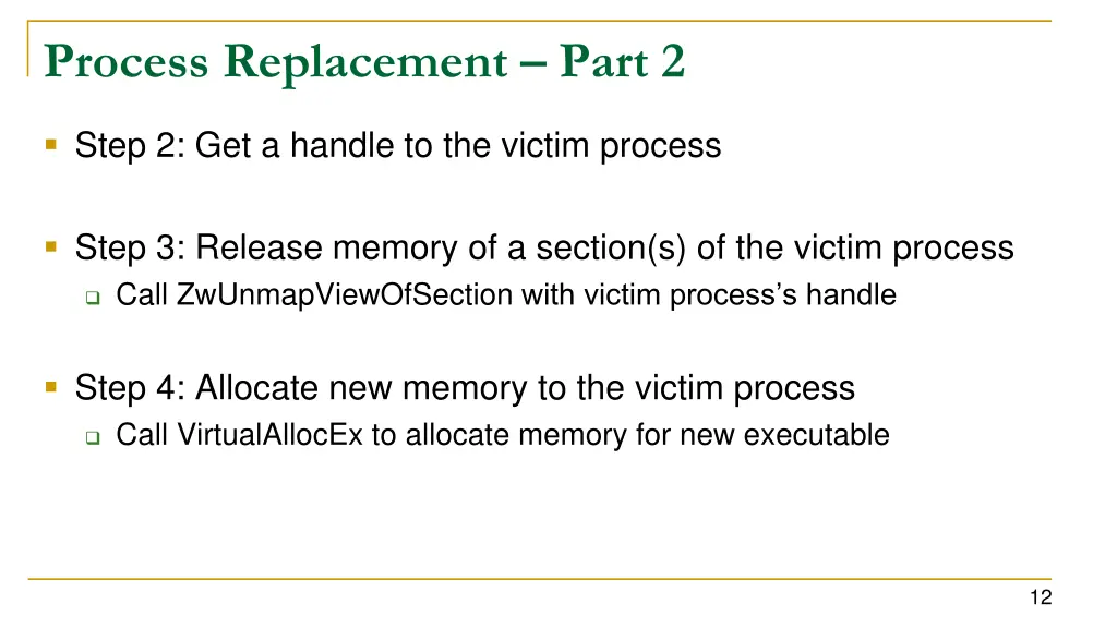 process replacement part 2