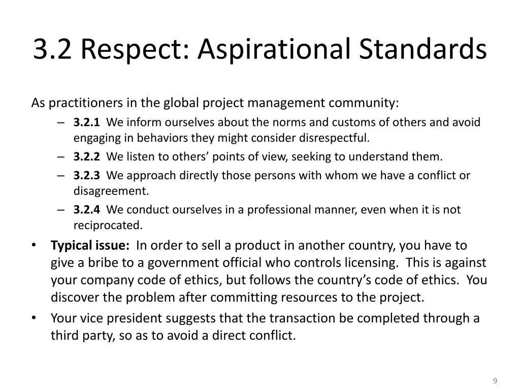 3 2 respect aspirational standards