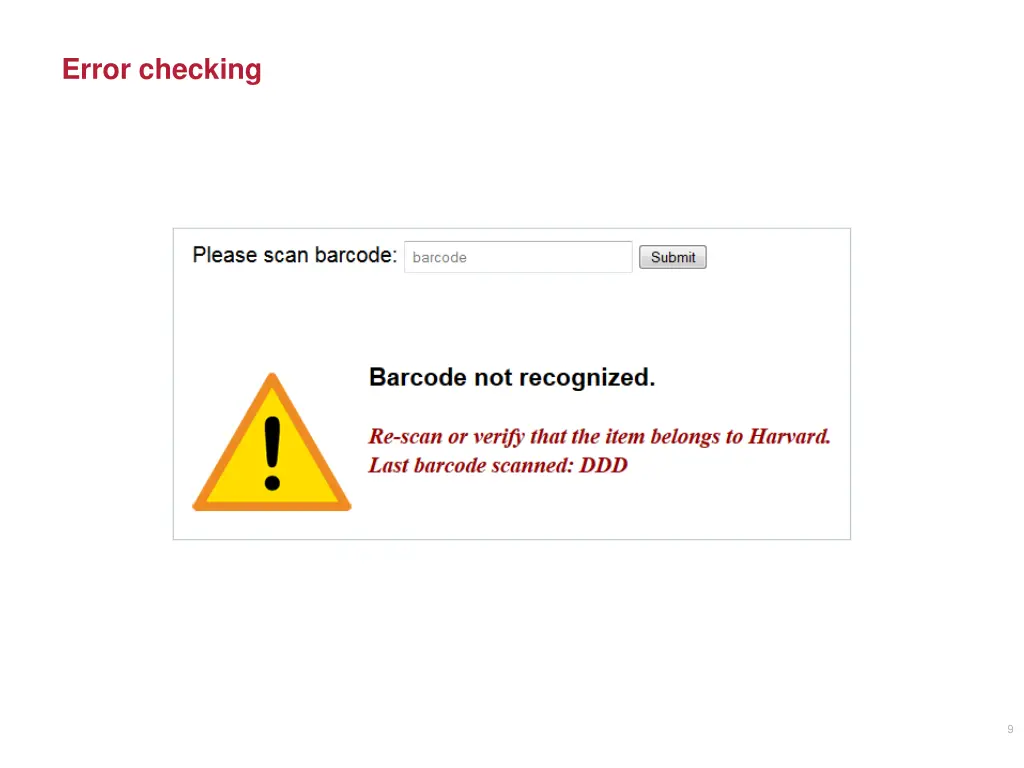 error checking
