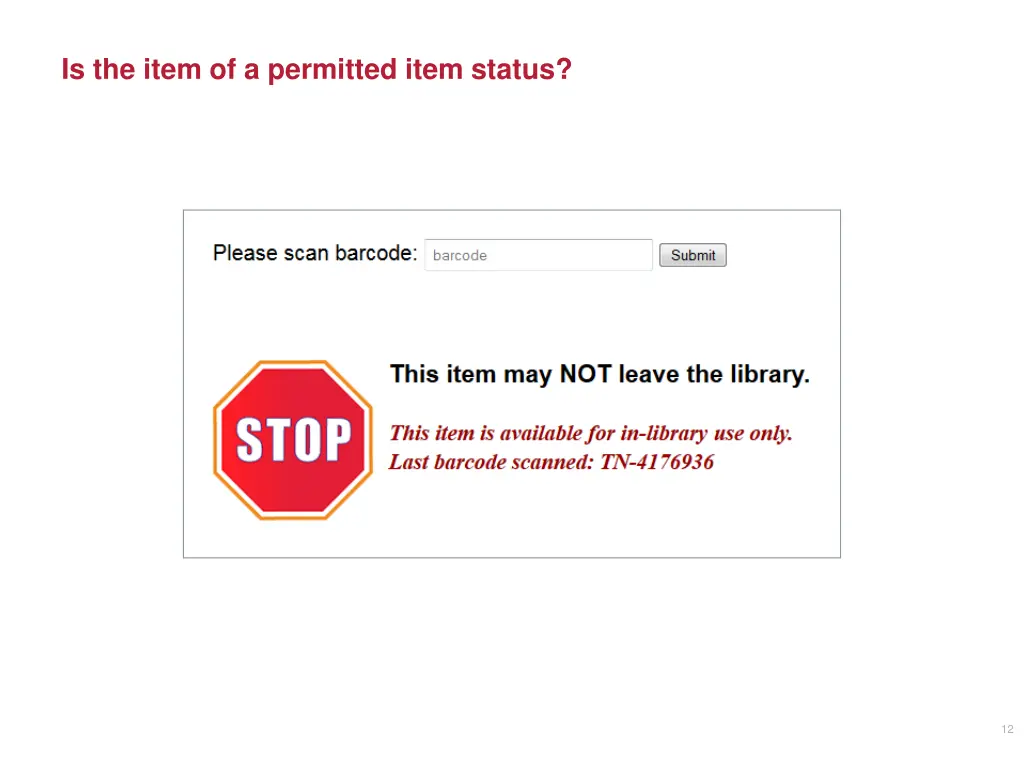 is the item of a permitted item status