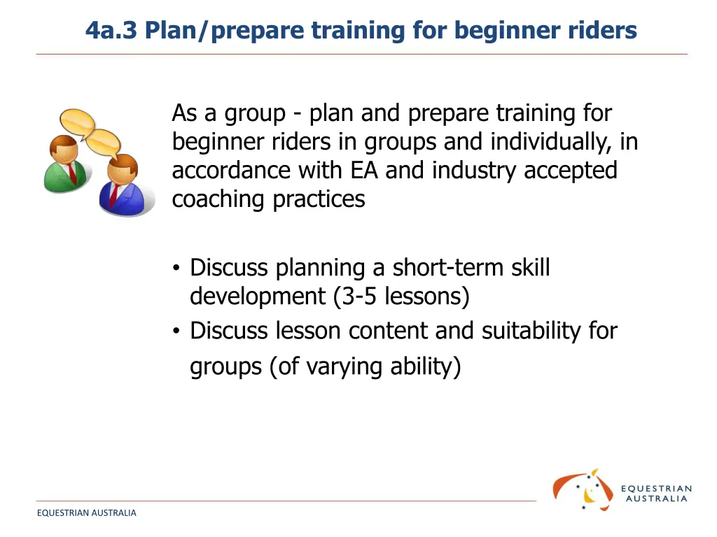 4a 3 plan prepare training for beginner riders
