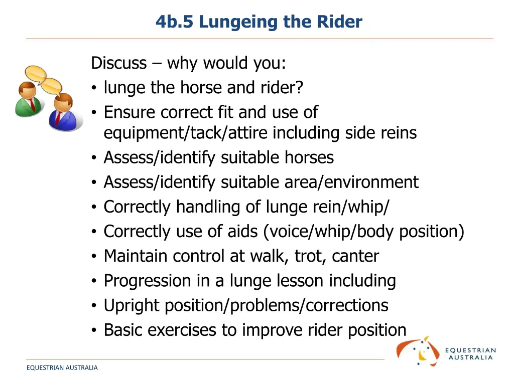 4b 5 lungeing the rider