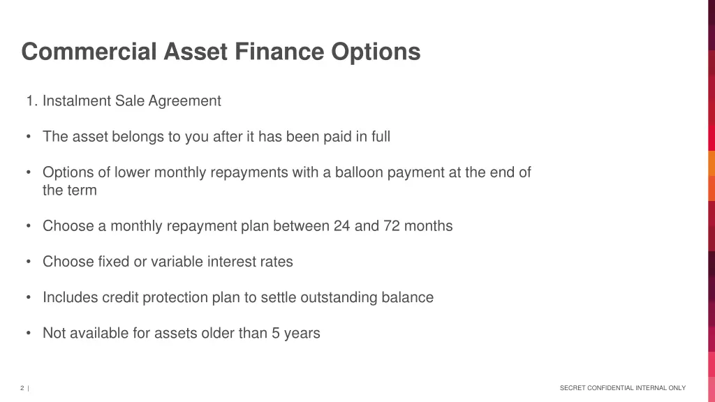 commercial asset finance options