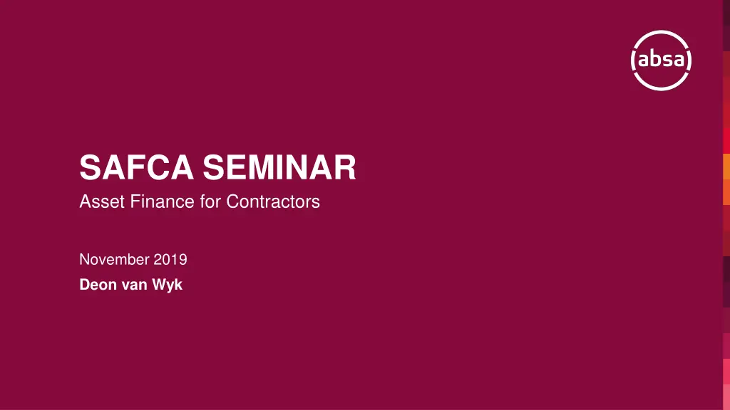 safca seminar asset finance for contractors