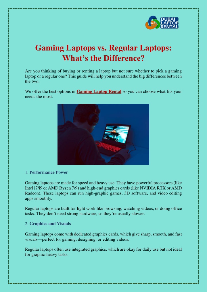 gaming laptops vs regular laptops what