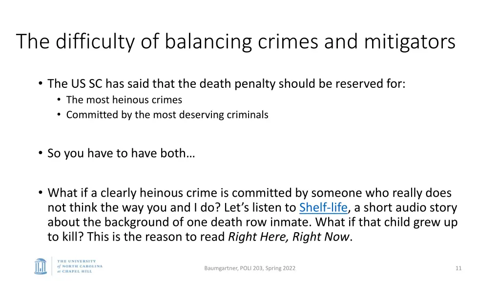 the difficulty of balancing crimes and mitigators