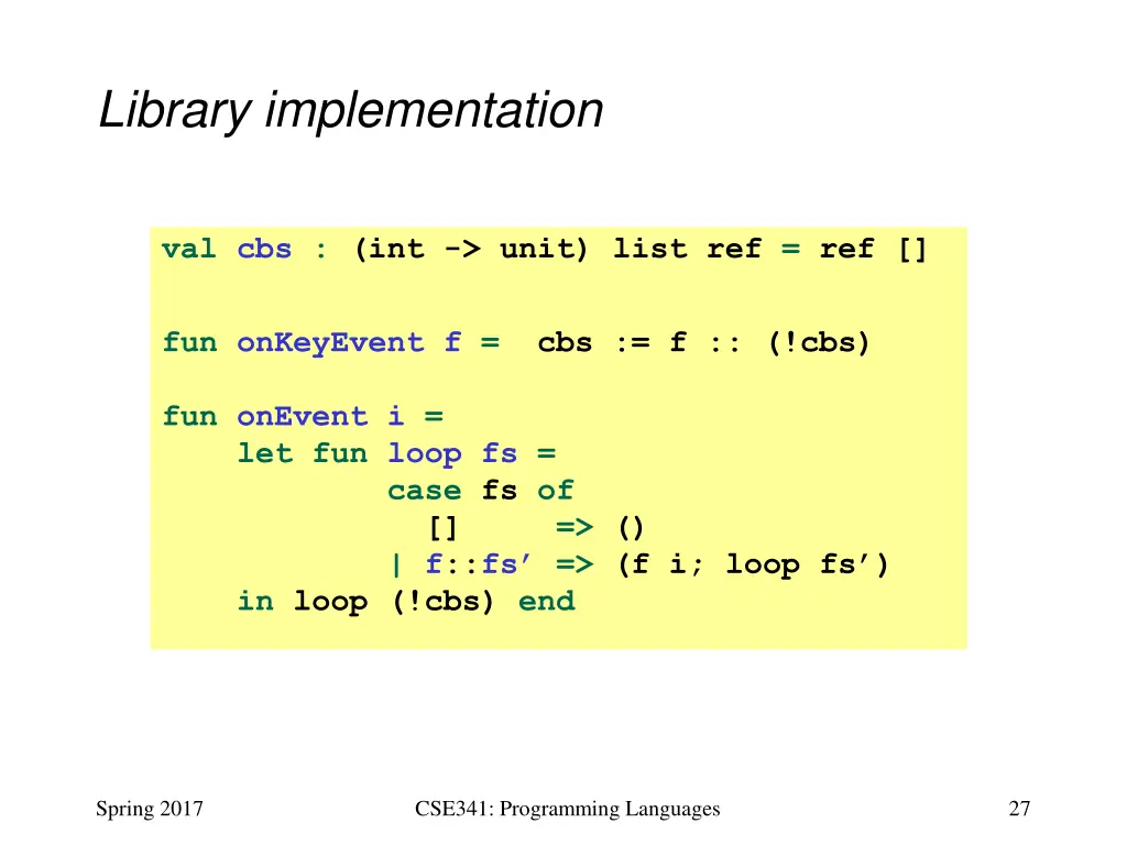 library implementation