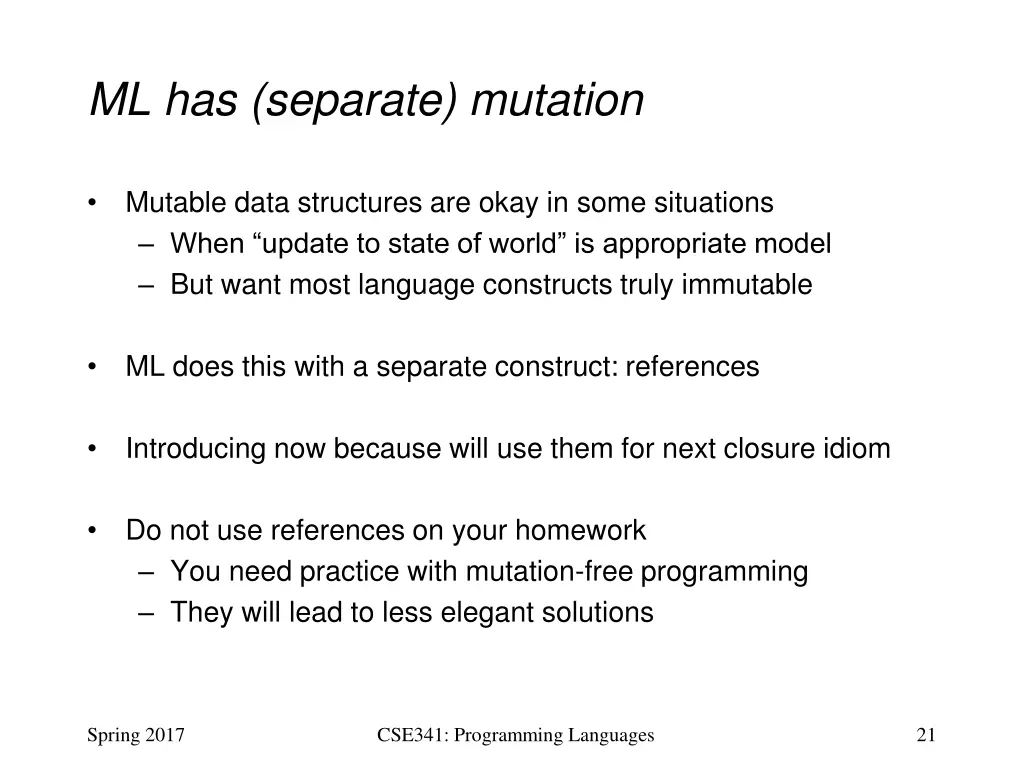 ml has separate mutation