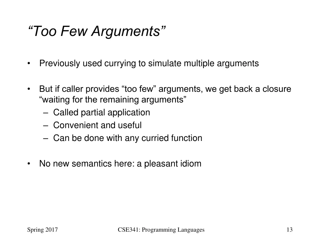 too few arguments