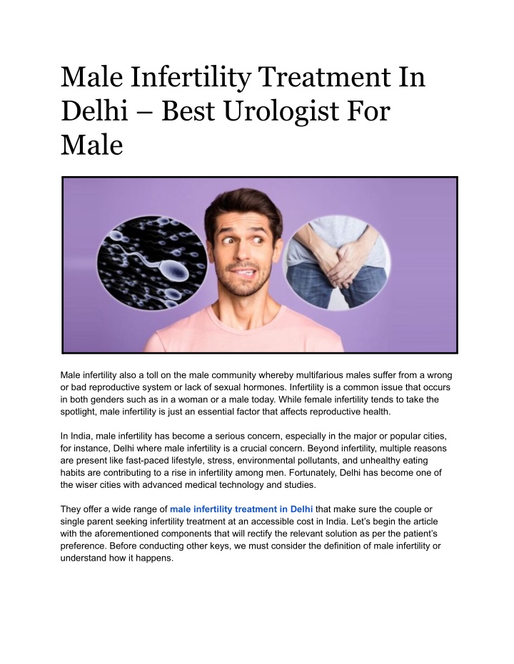 male infertility treatment in delhi best