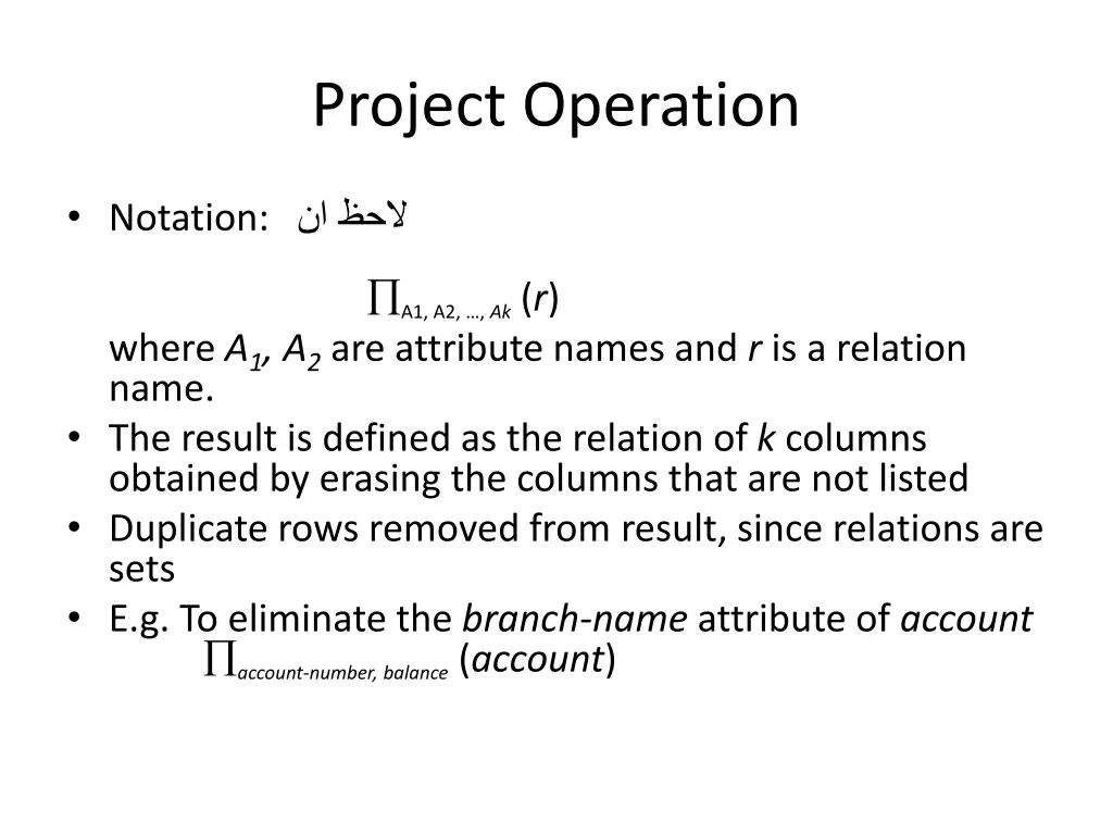 project operation
