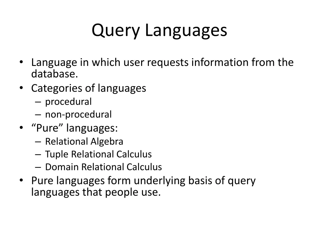 query languages