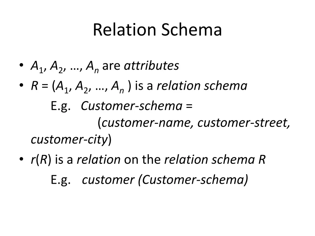 relation schema