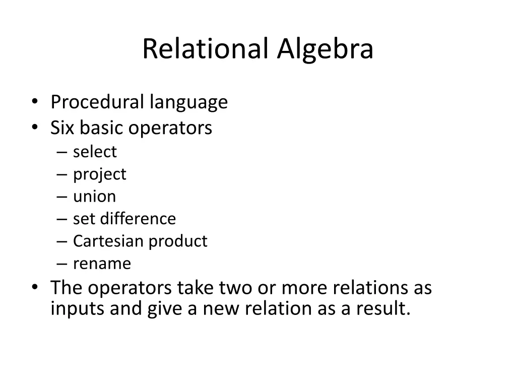 relational algebra
