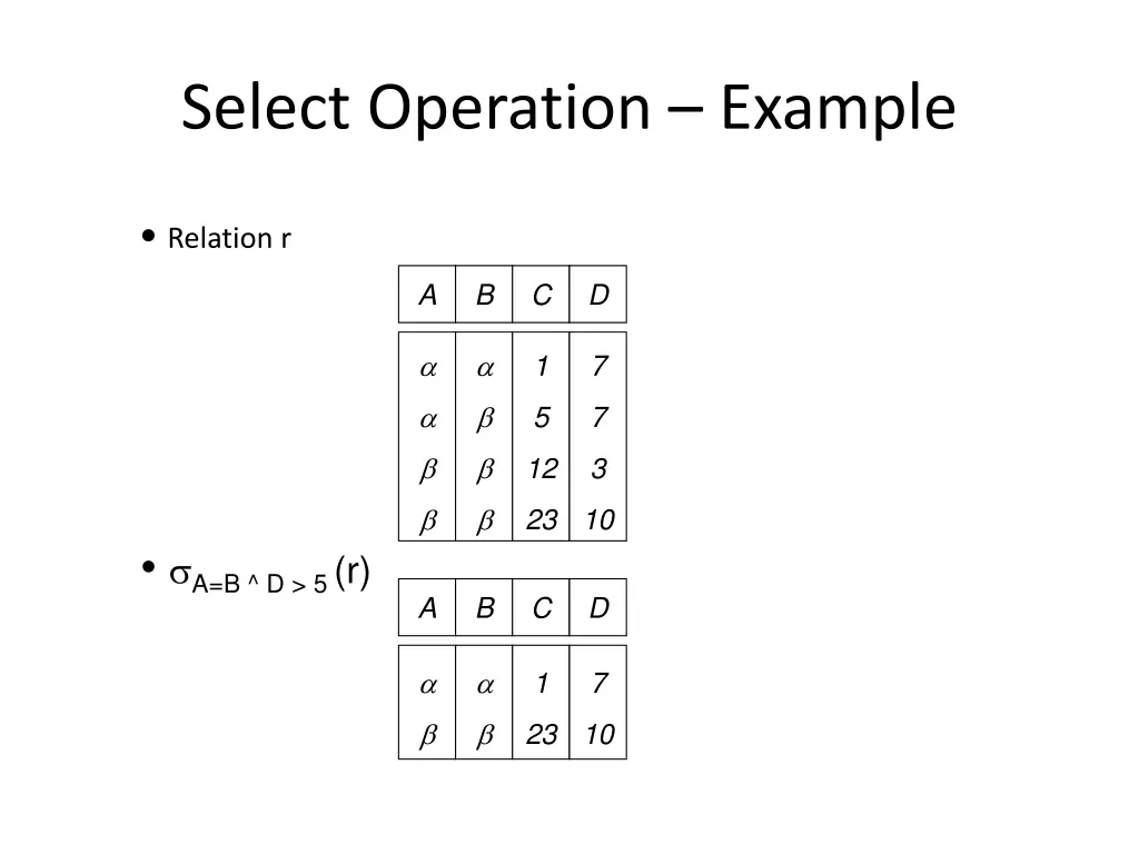 select operation example