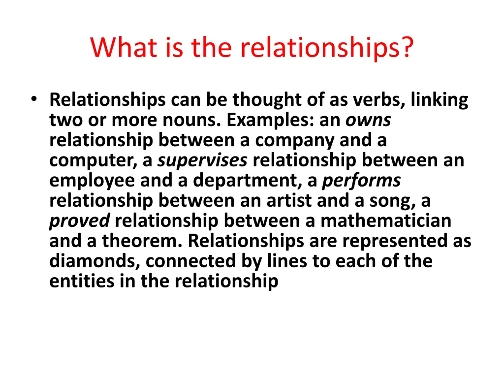 what is the relationships