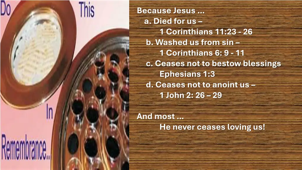 because jesus a died for us 1 corinthians