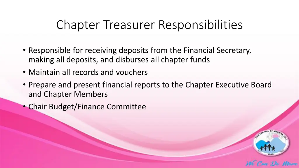 chapter treasurer responsibilities