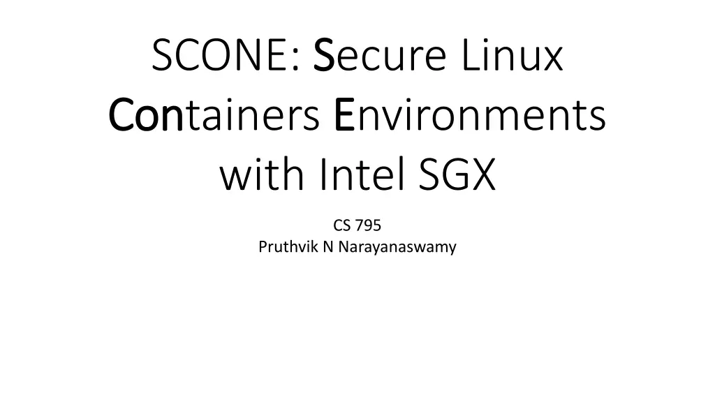 scone s secure linux con containers