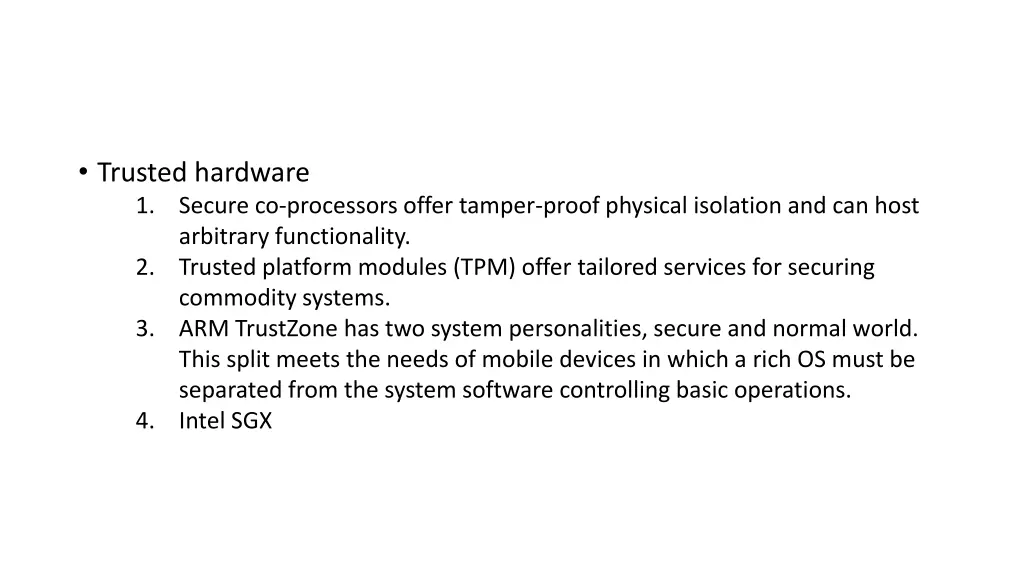 trusted hardware 1 secure co processors offer