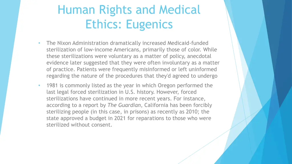 human rights and medical ethics eugenics 1