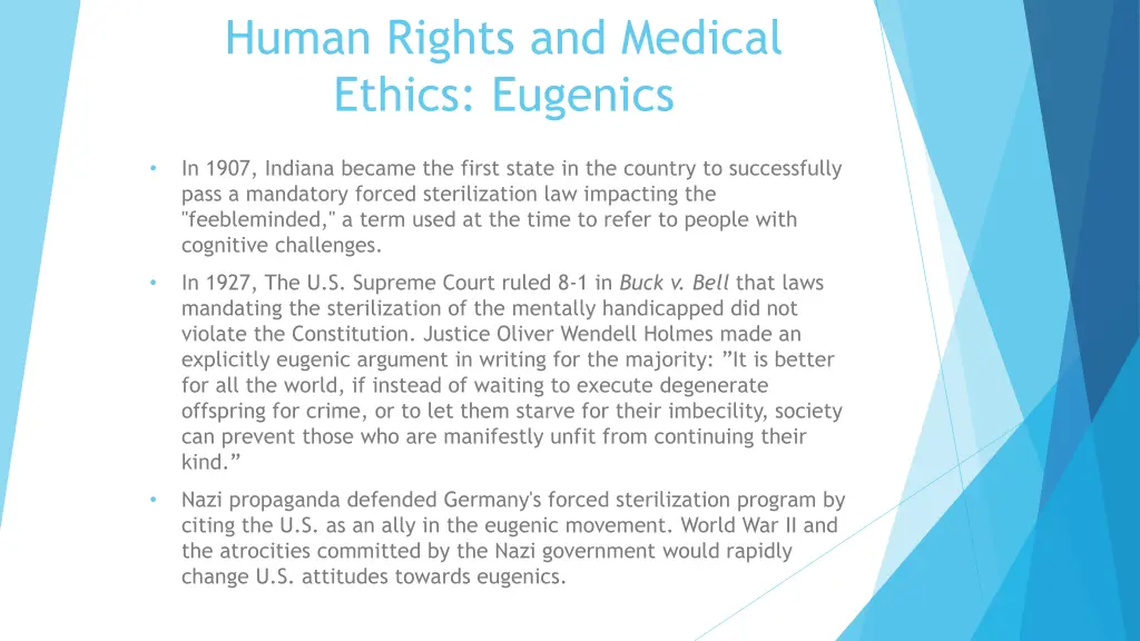 human rights and medical ethics eugenics