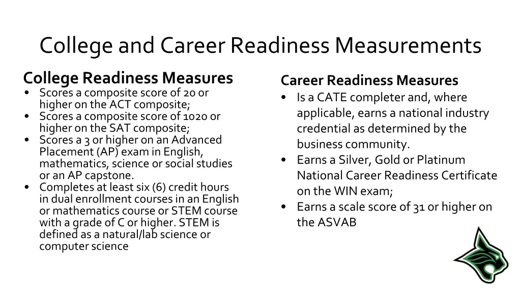 college and career readiness measurements