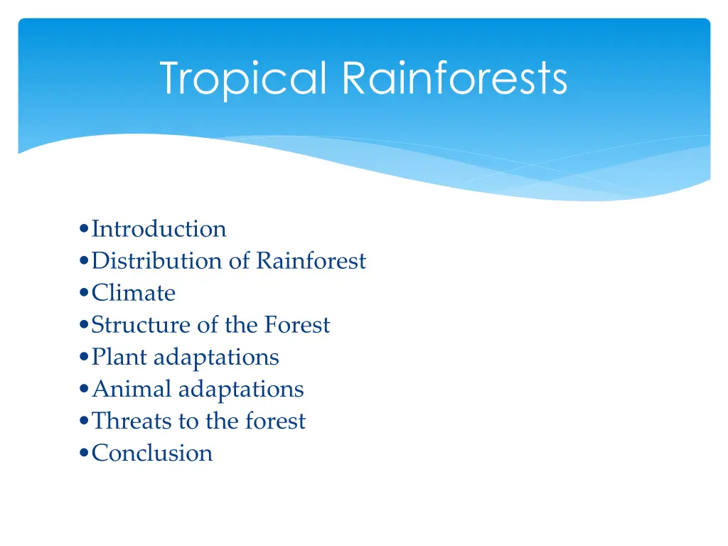 tropical rainforests