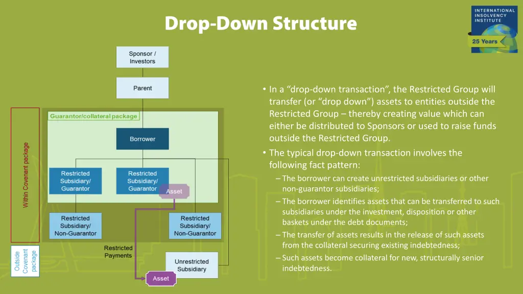 in a drop down transaction the restricted group