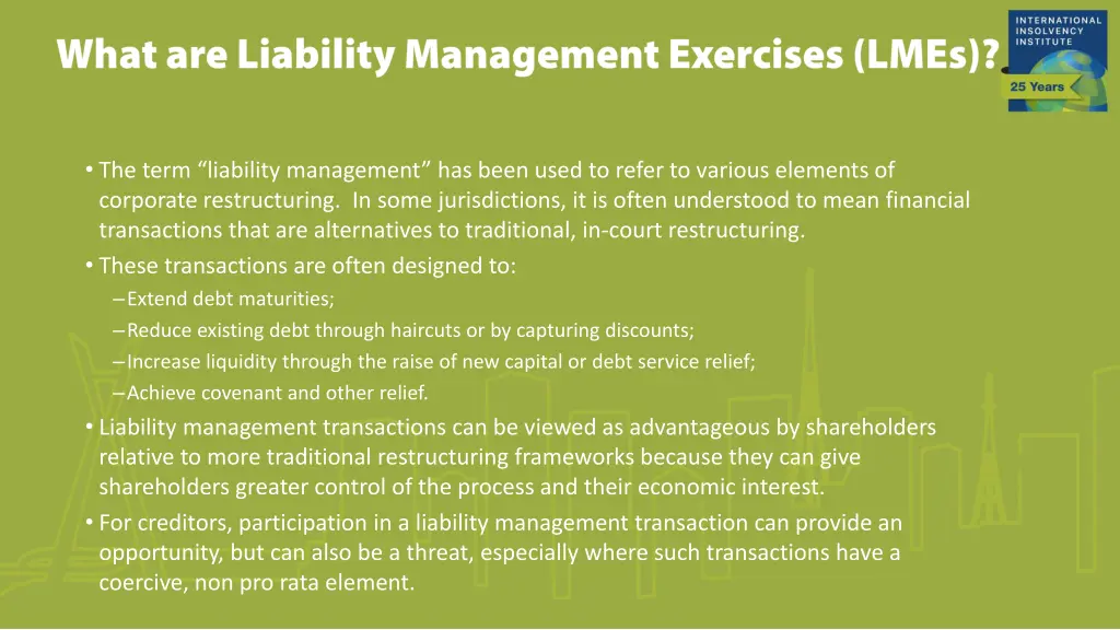 the term liability management has been used