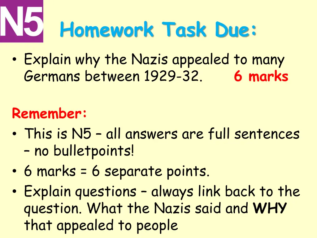 homework task due explain why the nazis appealed