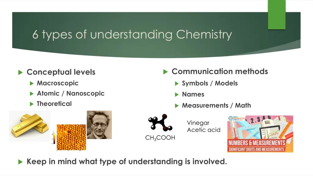 6 types of understanding chemistry