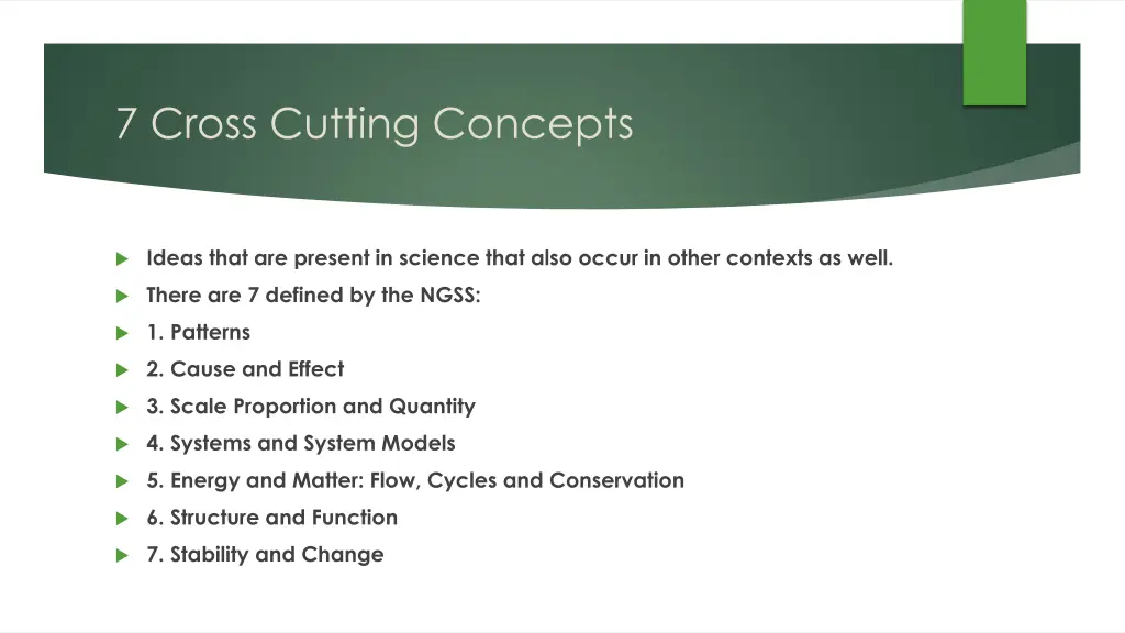 7 cross cutting concepts
