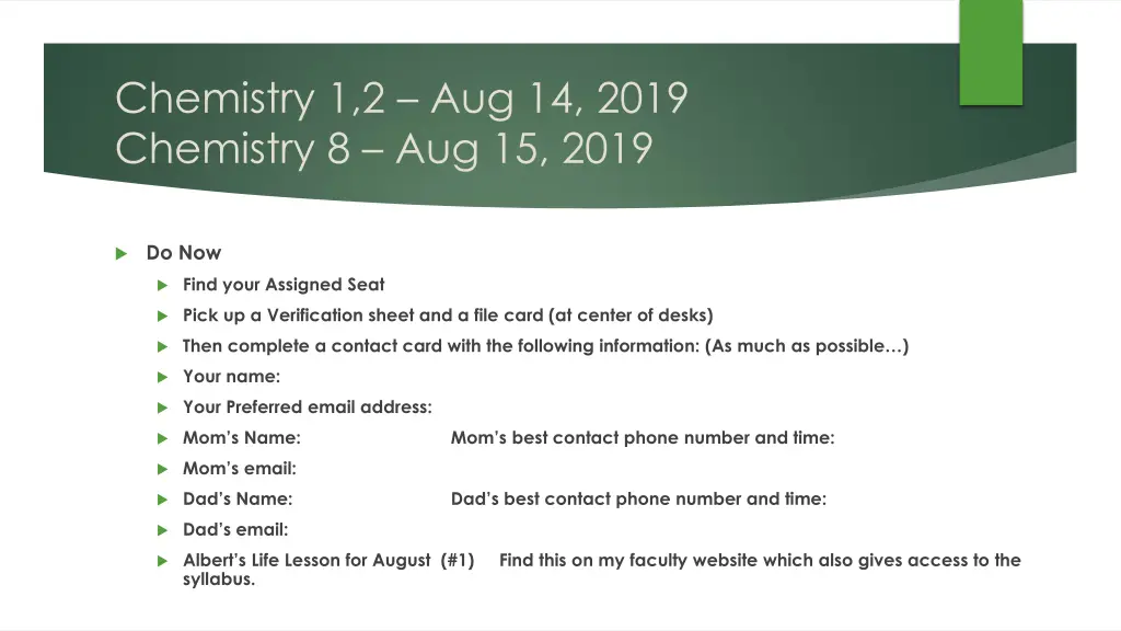 chemistry 1 2 aug 14 2019 chemistry 8 aug 15 2019