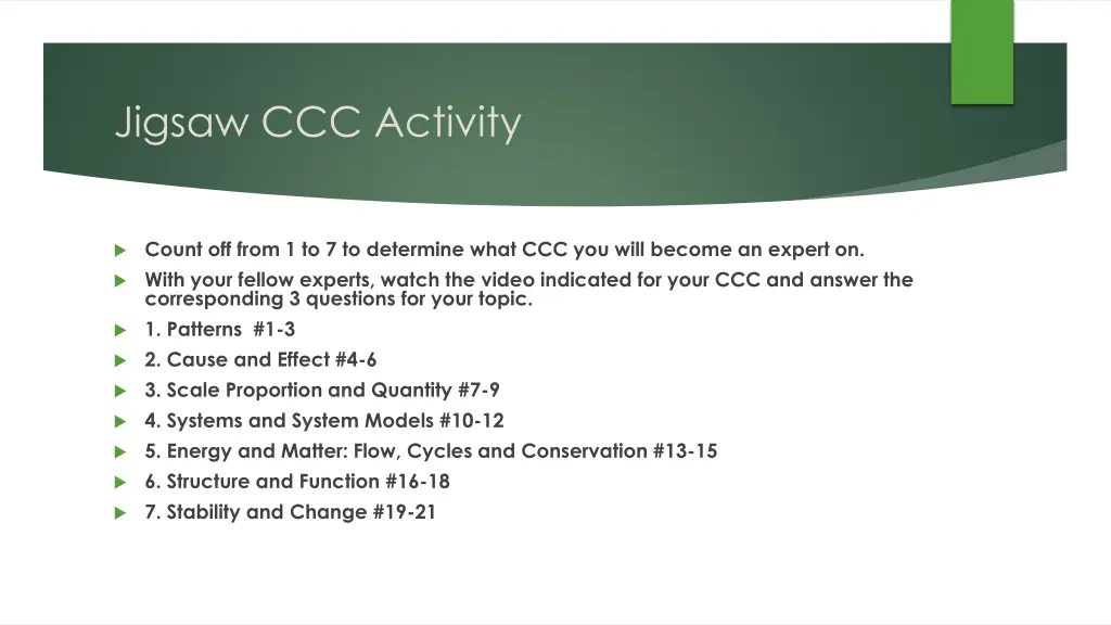 jigsaw ccc activity