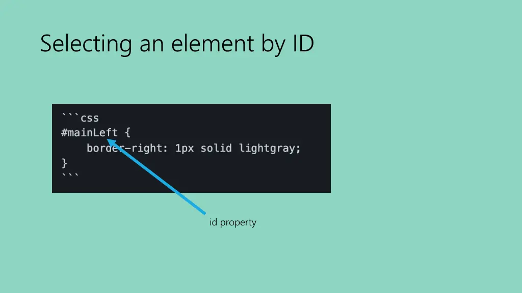 selecting an element by id