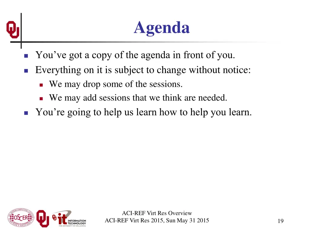 agenda