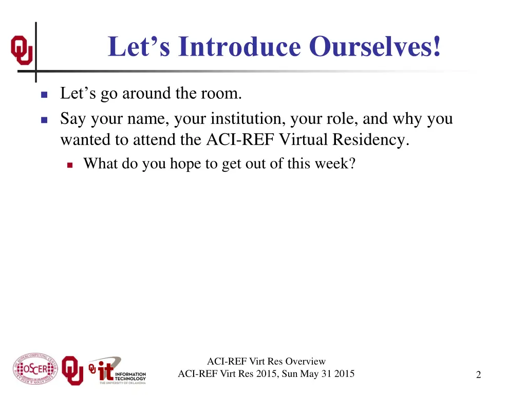 let s introduce ourselves