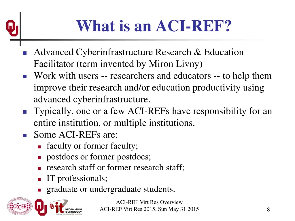 what is an aci ref